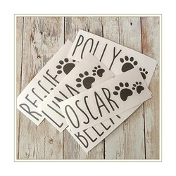 Personalized Pet Name Label Paw Print Stickers Pet Bowl Sticker Homemade Making Sticker Labels For Storage Jars