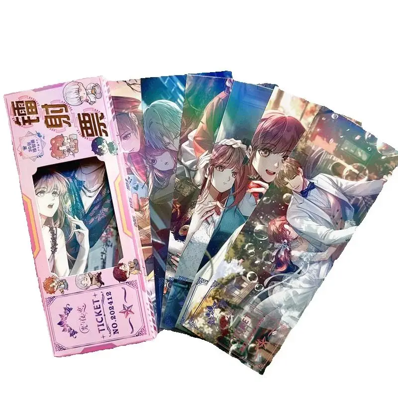 30 Sheets/Set Game Light And Night Laser Ticket Osborn Sariel Charile Cartoon Characters Book Markers Fans Collection Gift