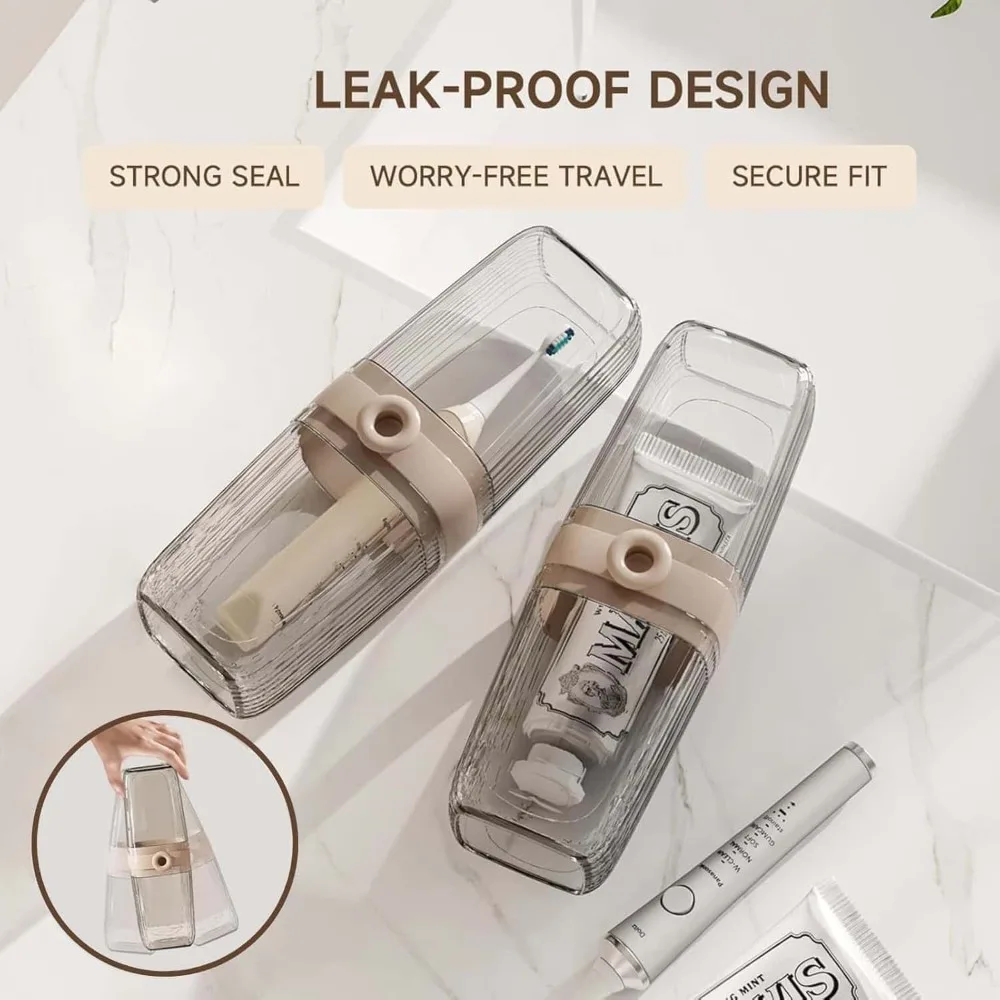 Luxuriöse Reise-Seifendose mit Abfluss, Großer Kapazitätshalter, Auslaufsichere Tragbare Box mit Deckel für Badezimmer & Geschäftsreisen – Detail 1