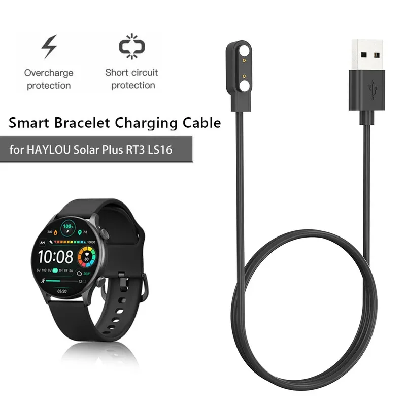 

60cm 5V 1A Magnetic Charger Cord for HAYLOU Solar Plus RT3 LS16 USB Magnetic Charger Charging Cable Smart Watch Accessories