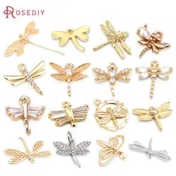 18K Gold Color Brass Dragonfly Charms Pendants High Quality Diy Jewelry Making Supplies Necklace Earrings Accessories for Women