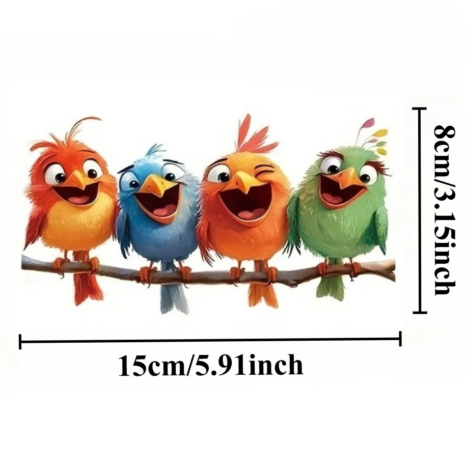 1pc Four Pet Birds Window Stickers for Bedroom Room Balcony DIY Removable Adhesive for Easy Installation Home Decor Vinyl Decals