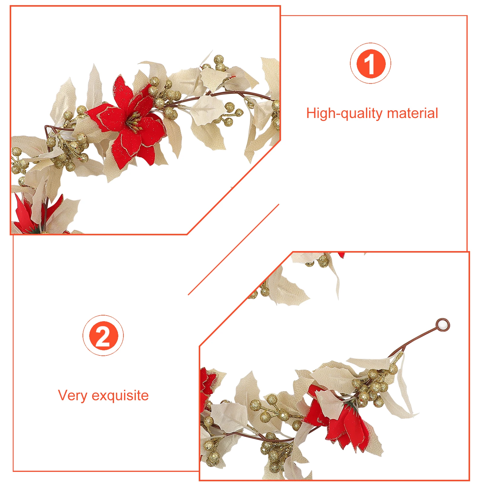 

Christmas Wreaths Indoor Rattan Decoration Garland Decorations Inflatable Glitter Flower Vine