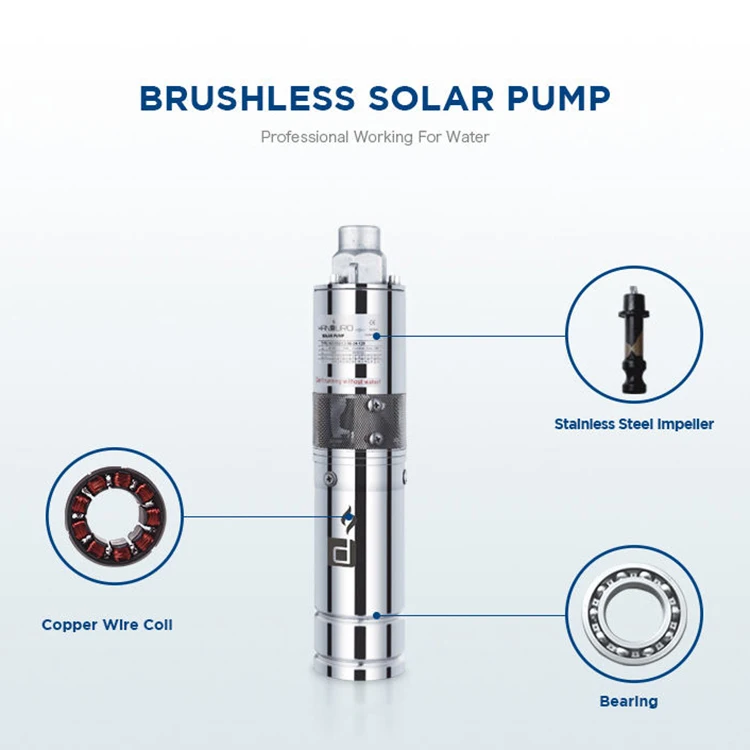 DEMESILO Bomba De Agua Con Panel Solar Sumergible 48 Vol 1Hp Solar Powered Water Borehole Deep Well Pump