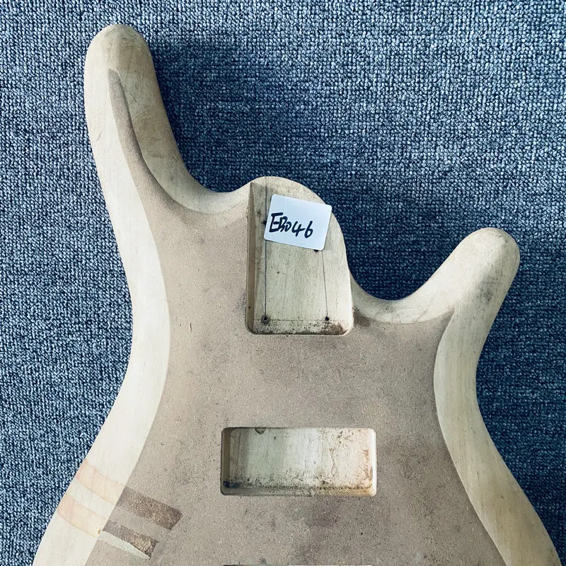 EB046 Electric Bass 5 or 6 String Version Unfinished Jazz Bass Body in Solid Basswood No Paints for Replace and DIY