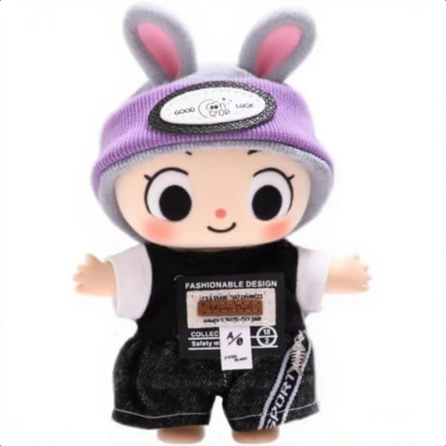 

17cm Fashion Doll Clothing Set for Iabub NO Included Doll 3Piece Outfit (Headband + Jacket + Pants) Cute Accories for 6.7Inch D