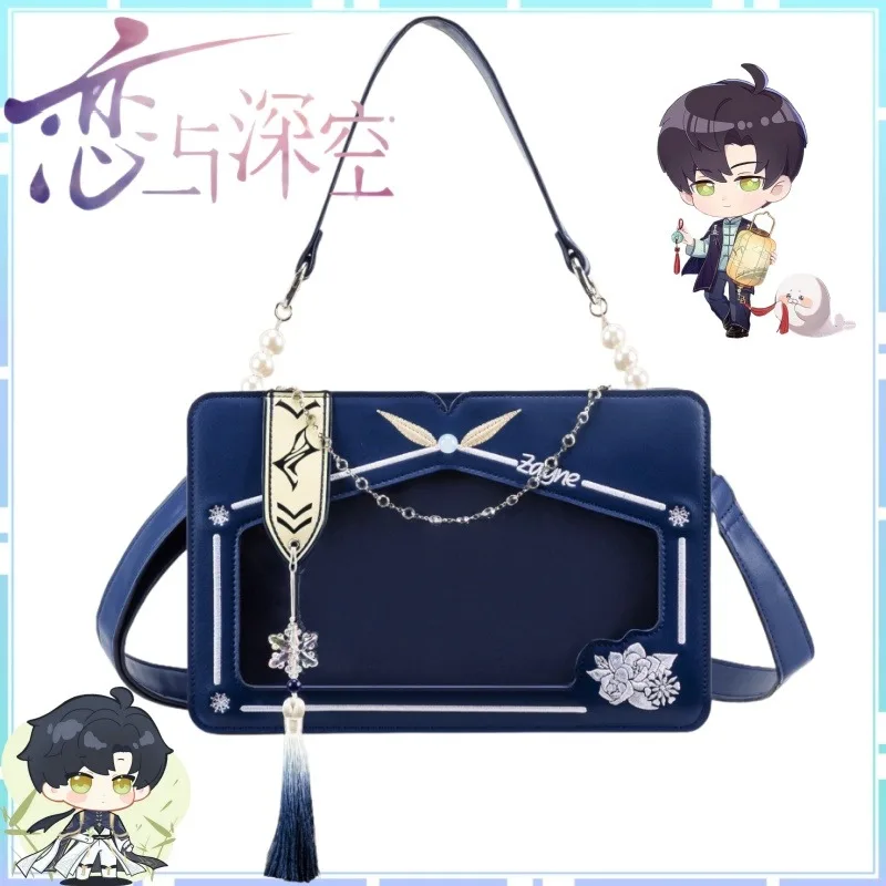 حقيبة كتف Love and Deepspace Zayne Itabag Crossbody حقيبة يد للتنقل حقيبة مربعة صغيرة عتيقة هدية مبهجة للفتيات