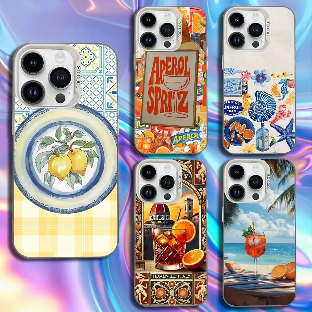 

Aperol Spritz Art Phone Case For iPhone 17,16,15,14,13,12,11,Mini,Pro,SE,MAX White Matte Shockproof Cover