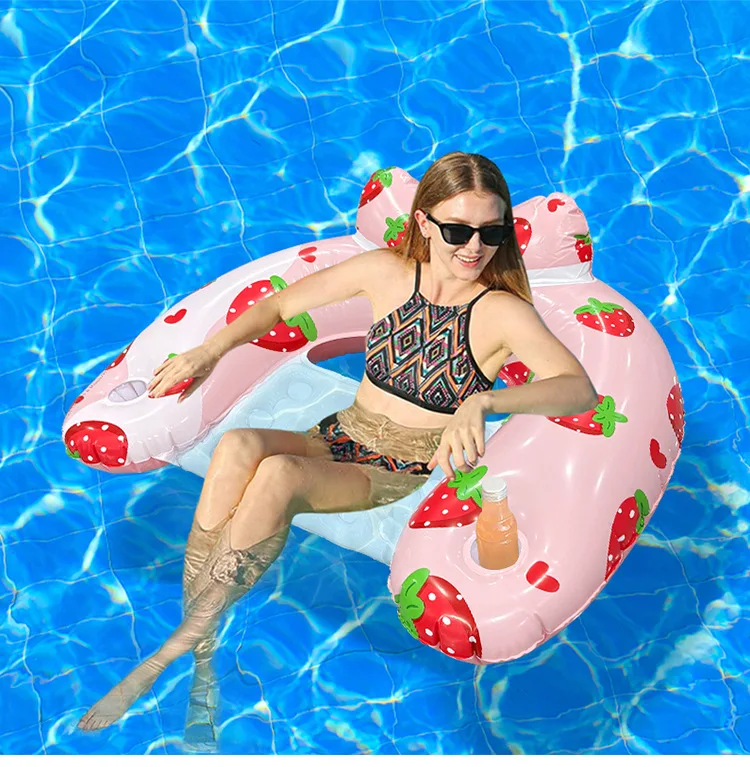 2026 Neuer U-förmiger Ananas-Schwimmreifen aus verdicktem PVC, Einzelsitz-Schwimmbett für Sommer, Pool, Strand und Wasserspaß