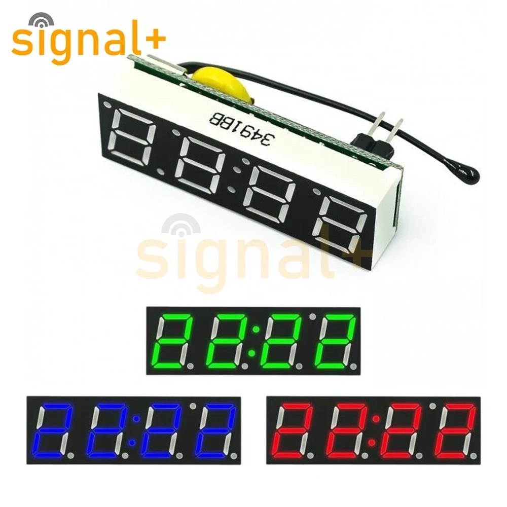 Red Blue Green 3 In 1 LED DS1302 R8025T Digital Clock Temperature Voltage Module Time Thermometer Voltmeter Board DC 5V-30V