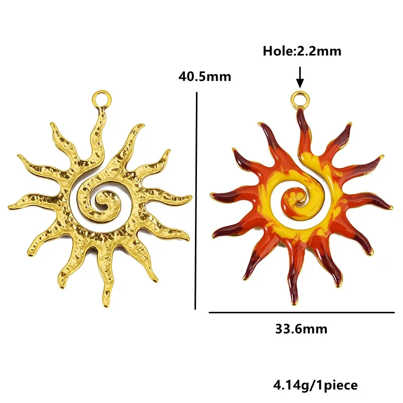 4pcs Stainless Steel Spiral Sun Spiral Smiley Face Charms Jewelry Making Accessories DIY Women Earrings Necklace Jewelry Making view 6