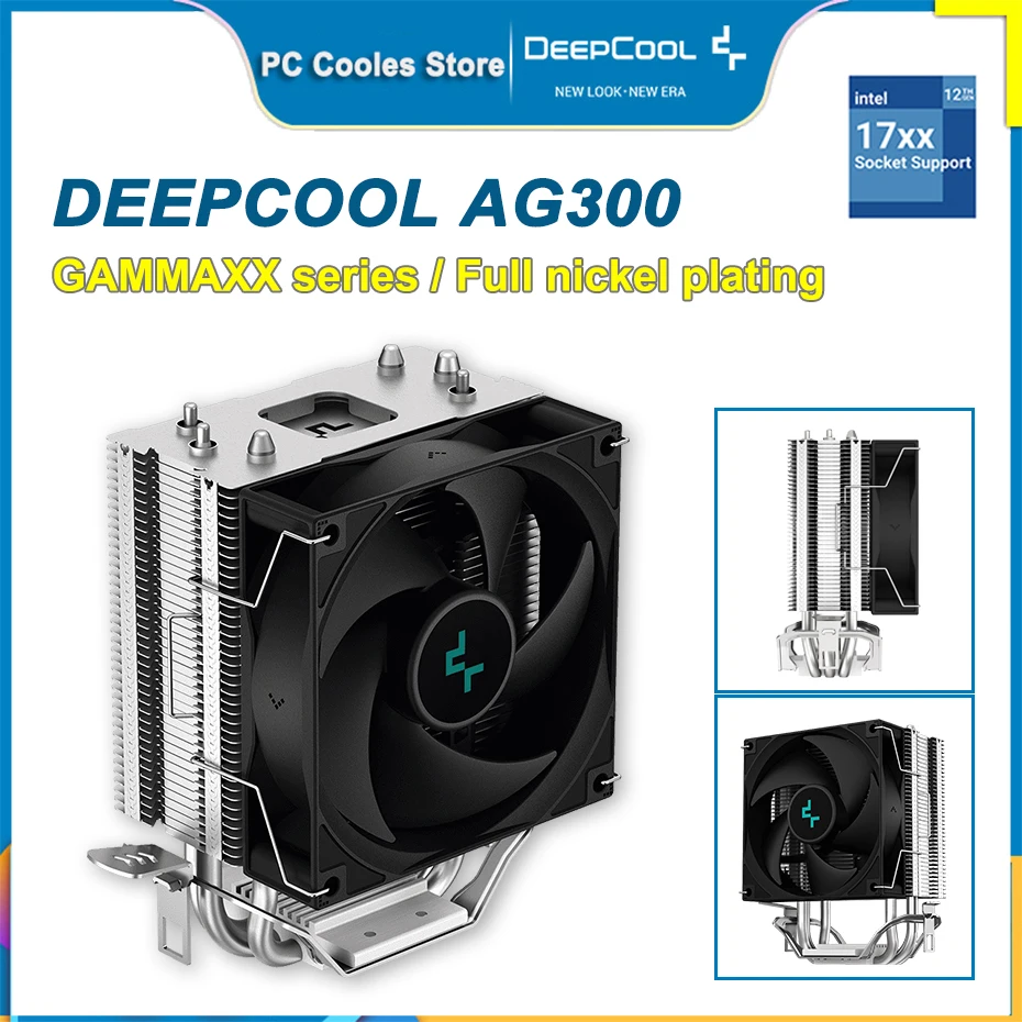 

DEEPCOOL GAMMAXX AG300 CPU Air Cooler 3 Heatpipes Full Nickel Plating PWM Cooling Fan For LGA1700 1200 115X AM4