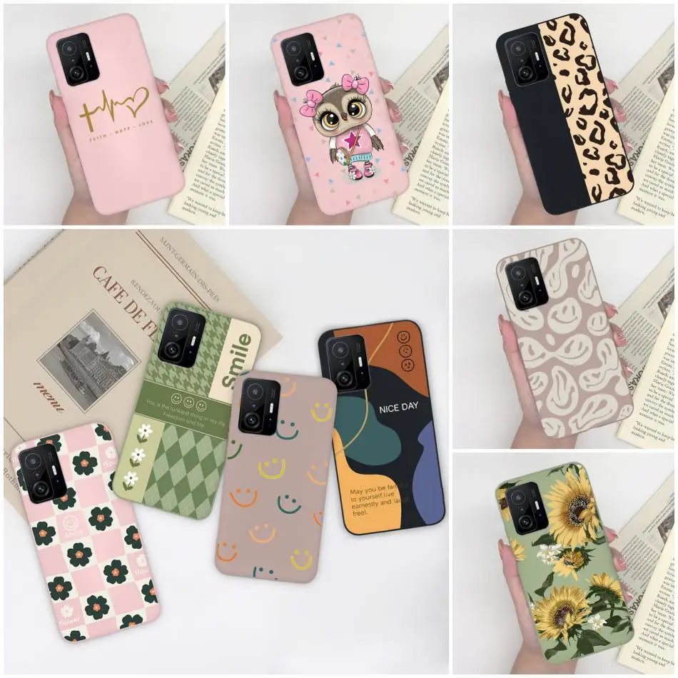 For Xiaomi 11T 11T Pro 5G Phone Case Lovely Flowers Cartoon Silicone Soft Shell For Xiaomi 11 T 11 T Pro 5G New Ultrathin Shell