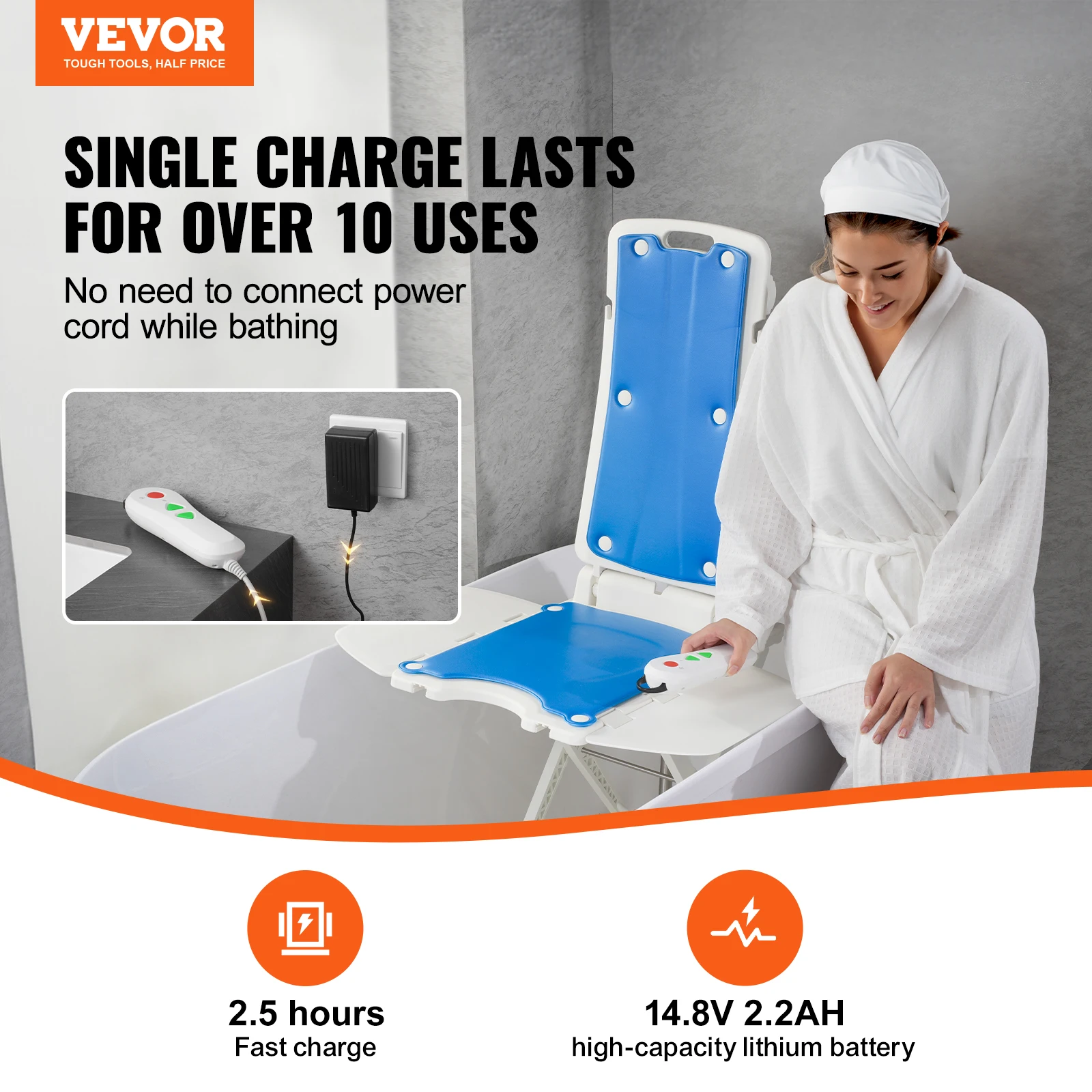 VEVOR Electric Chair Lift Devices to Lift Elderly off Floor Height Adjustable Support Up to 310 LBS for Seniors Patient Elderly