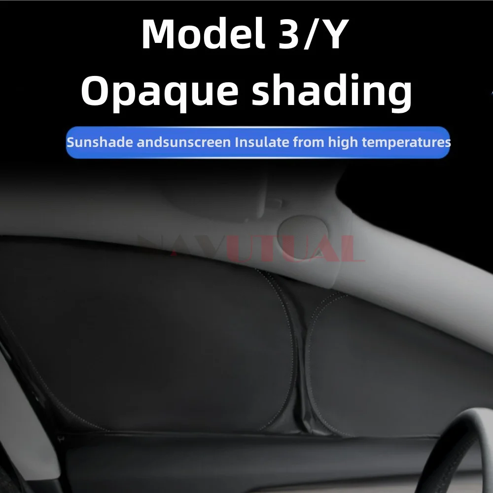 Privacy Sun Shade for Tesla Model 3 Model Y 2016- 2023 Custom-Fit Car Side Window Sunshade Blind Shading for Camping Hiking Rest