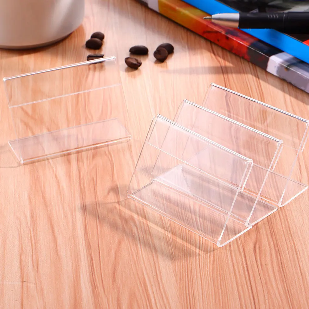 10 قطعة حامل علامة أكريليك شفاف على شكل حرف L حامل عرض واضح للبيع بالتجزئة مكتب الحدث الجدول خيمة تسجيل القائمة رف شاشة