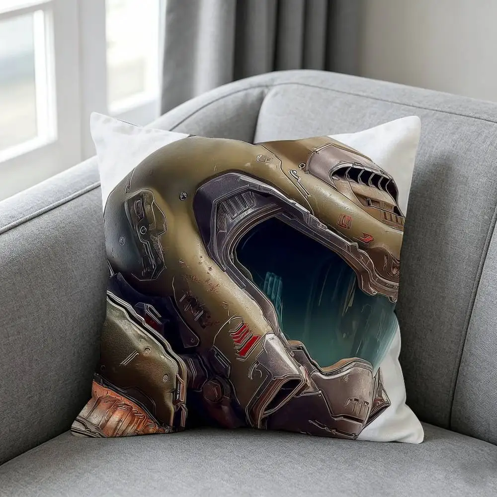 Game D-Doom Slayer-r Pillow cover Simple solid color design Surprise For Multiple Bedroom Styles.