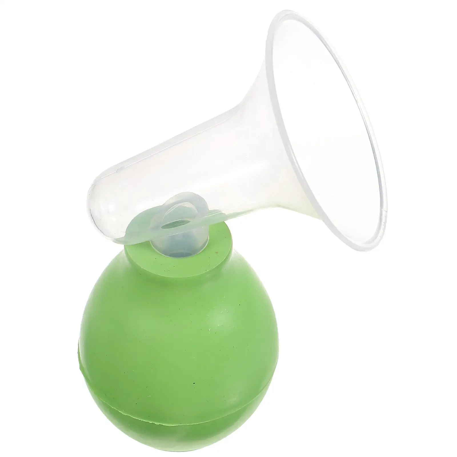 

Manual Breast Pump Green Transparent Bell Shaped Durable Safe Reliable Long Service Smooth Surface Portable Plastic Breastmilk