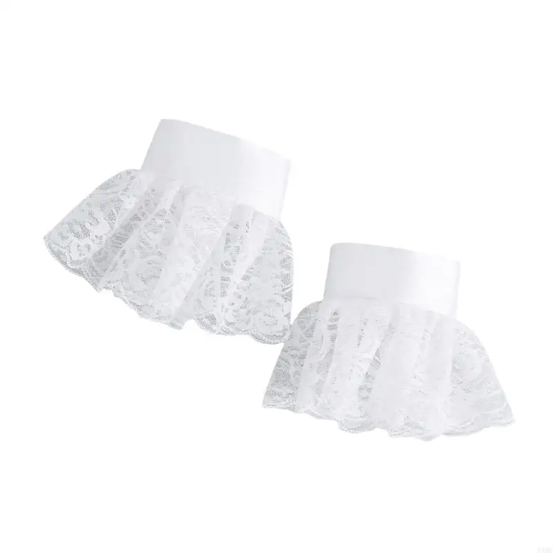 

49ME Ruff Collar Wrist Cuffs Wrist Wrap For Victorian Age Costumes and Cosplay Halloween Accessory Versatile Wristband