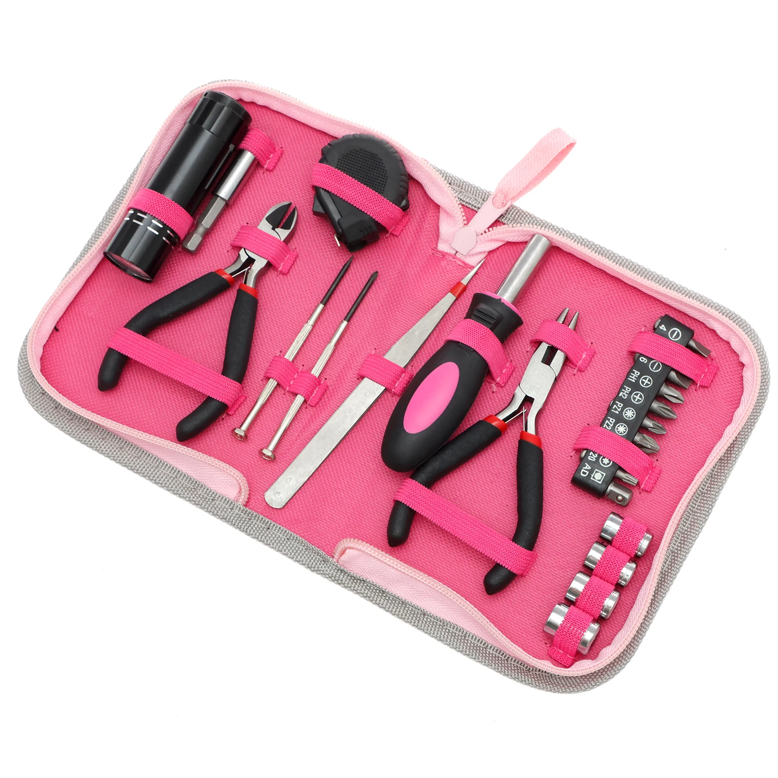 23 Pcs Women Repair Tool Combination Set Portable Household Repair Tool Kit Multi-functional Home Hand Tool Set with Storage Bag