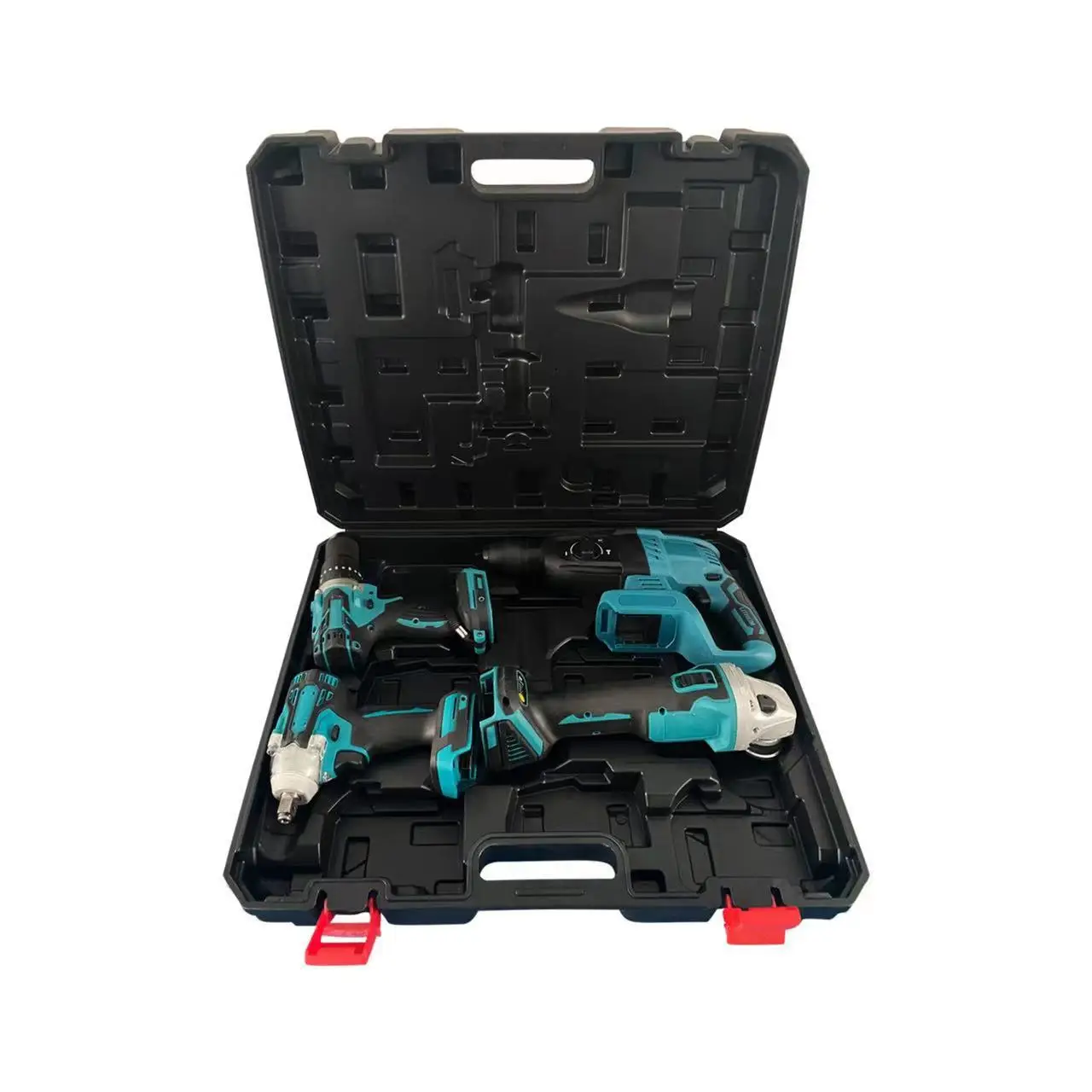 

Combo Kit Brushless Lithium Battery Power Electric Drill Set 4PCS Set Electric Drill, Hammer, Angle Grinder, Wrench
