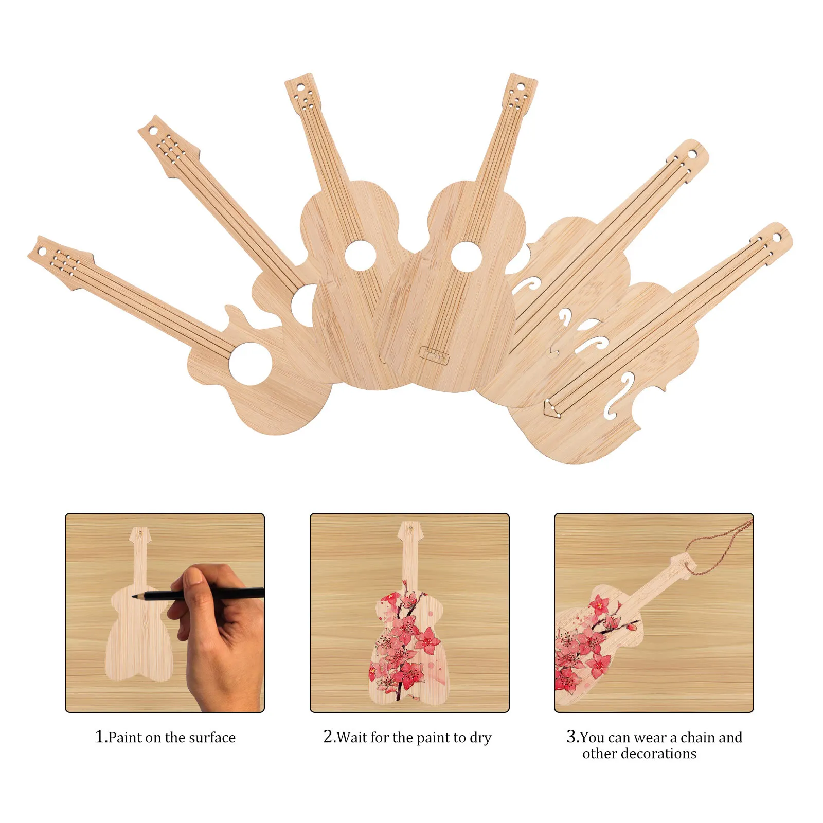 

6Pcs Bamboo Blank Bookmarks DIY Craft Graffiti Tags Material Reading Page Markers Handmade Gift for Students Writers