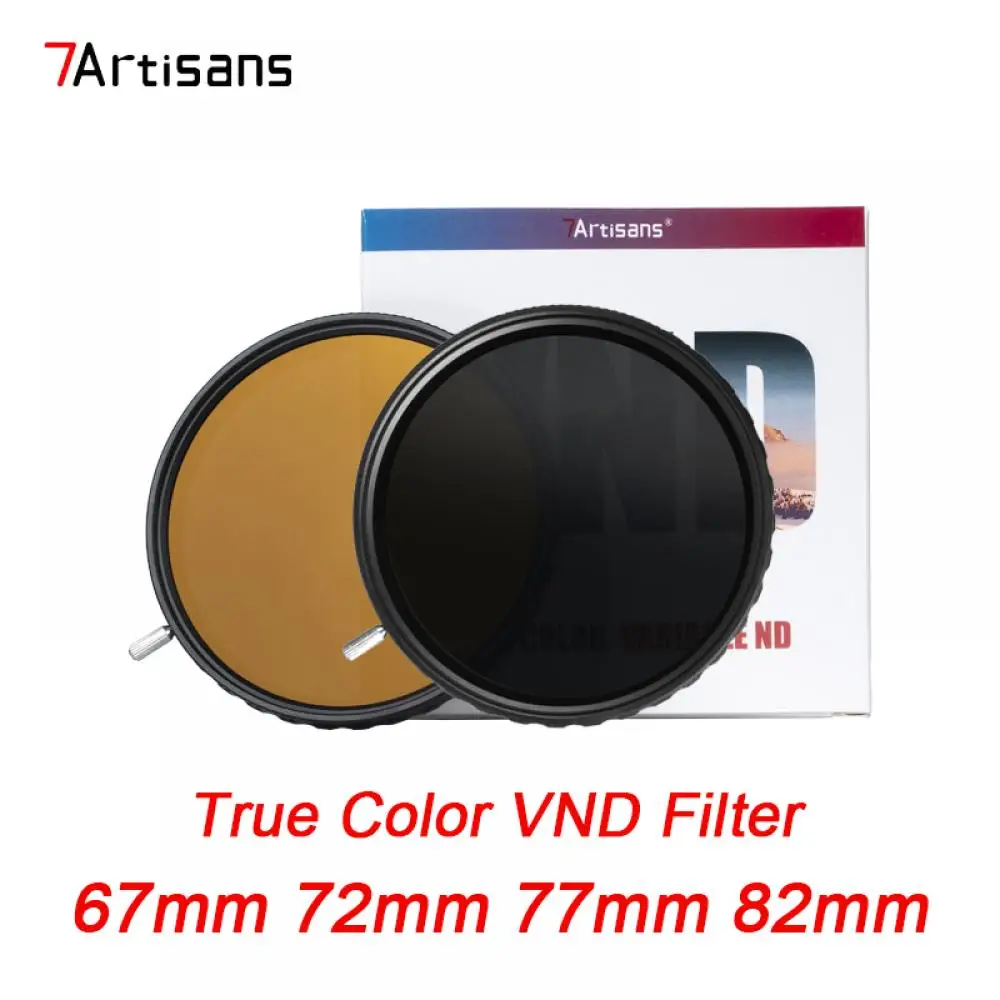 

7Artisans True Color VND Adjustable Neutral Density Filter 2-5 Levels/6-9 Levels Adjustable 67mm 72mm 77mm 82mm for Camera Lens