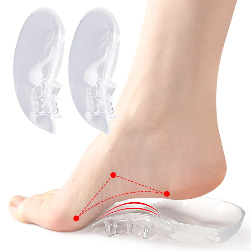 

Transparent arch half pad adult hoop leg inner and outer eight shape correction arch back pad flat arch support insole