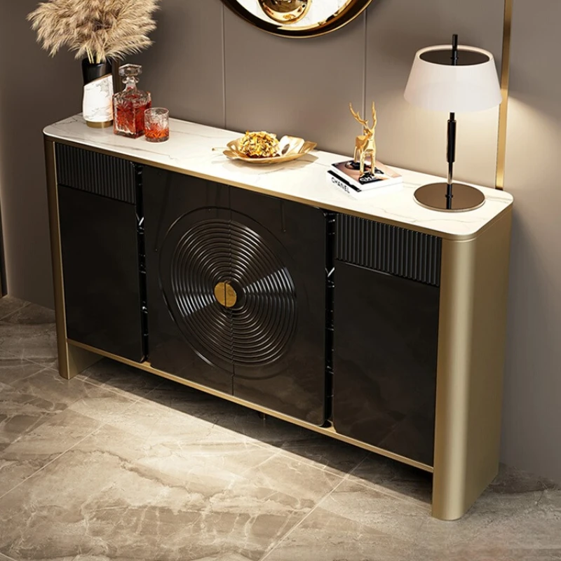 

Light Luxury Modern Italian Rock Slab Locker Storage Locker Dresser Living Room Cabinets Display Cabinet Crack Shelves Furniture