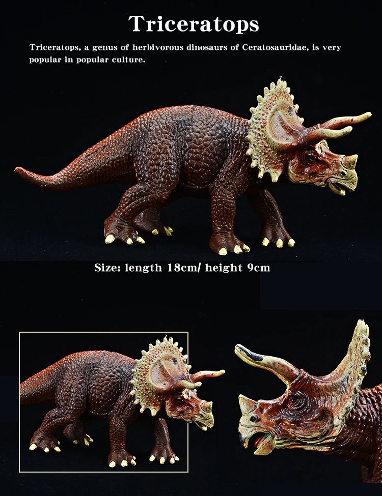 Prähistorische Jurassic Triceratops Dinosaurier-Modell-Actionfigur – hochwertiges PVC-Spielzeug für Kinder, pädagogisches Geschenk – Detail 5