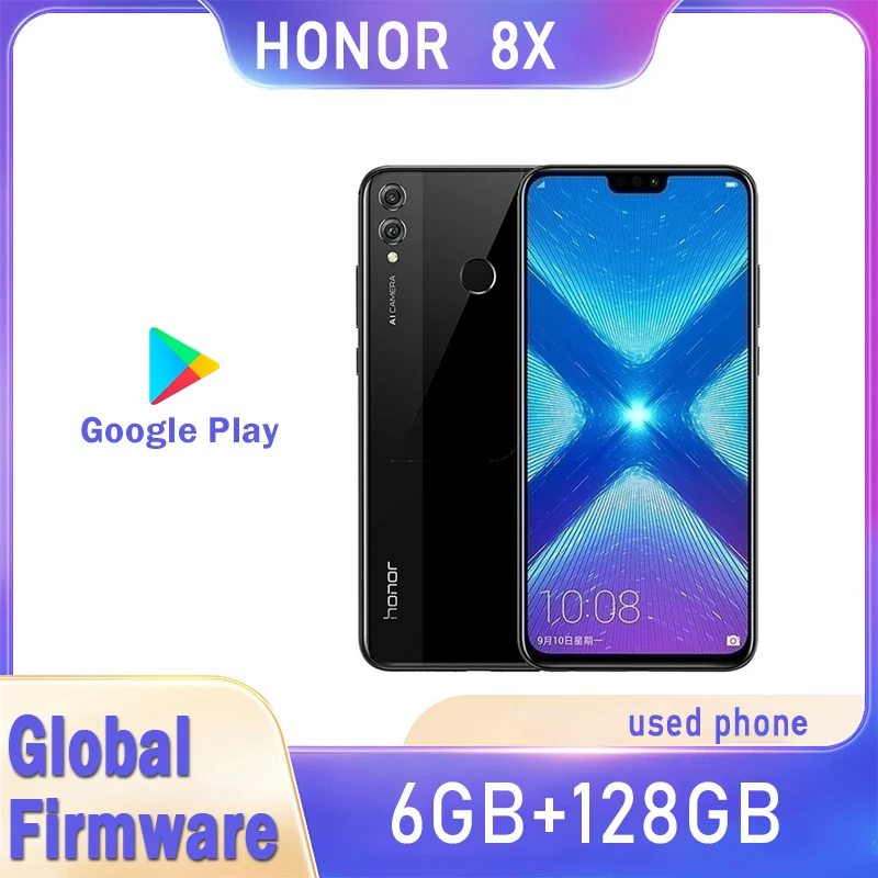 Global Firmware HONOR 8X Smartphone CPU Haisi Qilin 710 6.5-inch 3750mAh x8 rear camera 20MP 6G128G used phone