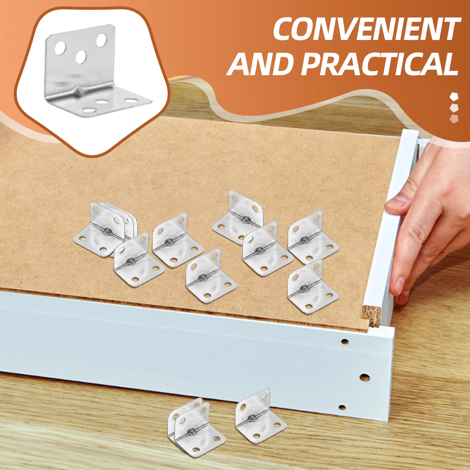 

Stainless Steel Corner Brackets Heavy Duty 90 Degree L Shape Shelf Supports Metal Hardware Home Use Table Top Fasteners