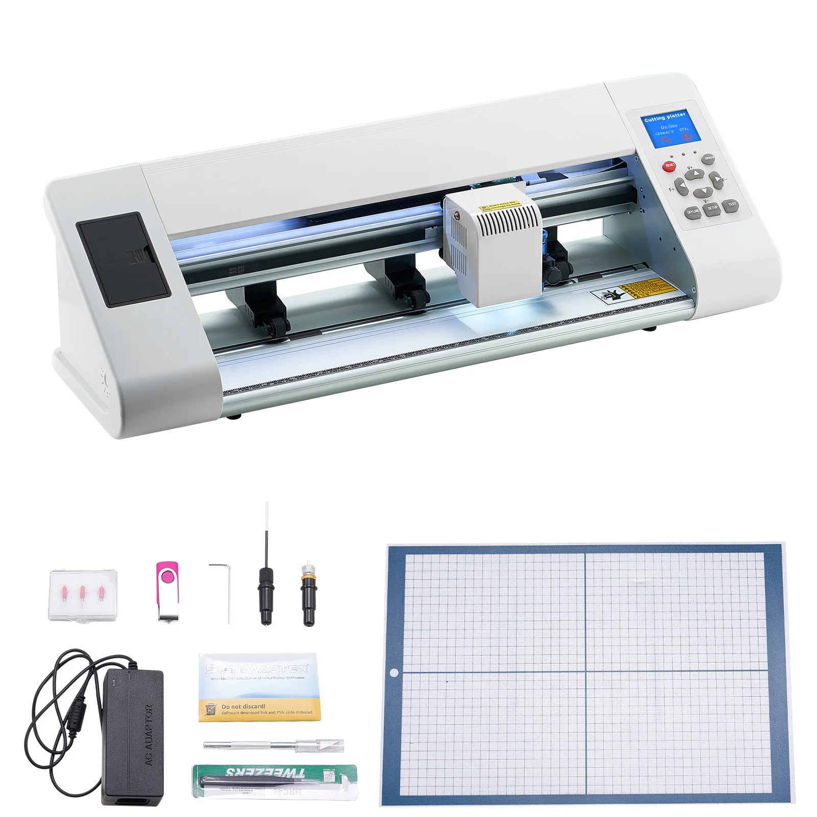 SucceBuy Cutting Machine Automatic Edge Detection Vinyl Cutter w/Design Software and Materials Compatible w/Multiple File Format