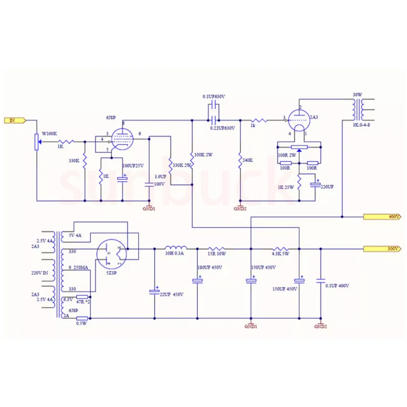 Sunbuck 2A3 مُضخّم صوت 6N8P 717A يعزز HIFI أحادي الطرف 6W * 2 مكبر كهربائي الصوت