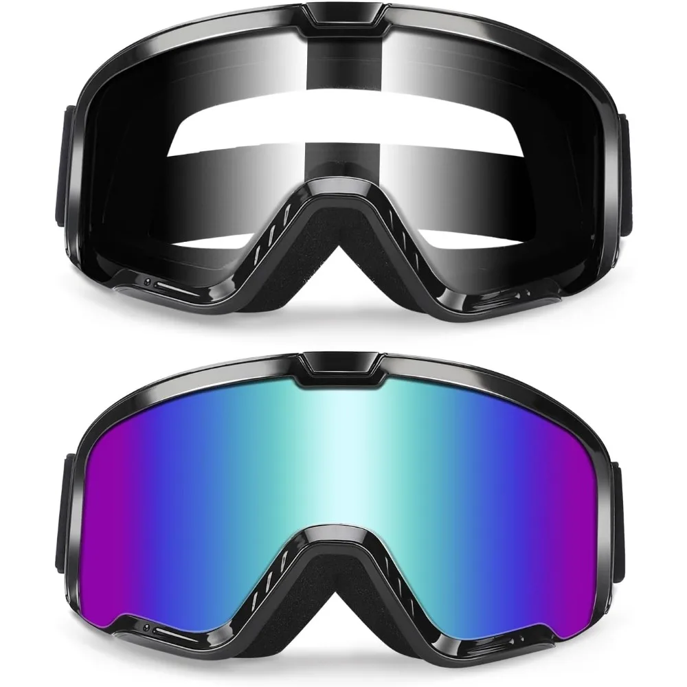 

2 Pack ATV Dirt Bike Goggles Anti Fog UV400 Scratch Dustproof for Men Women Youth