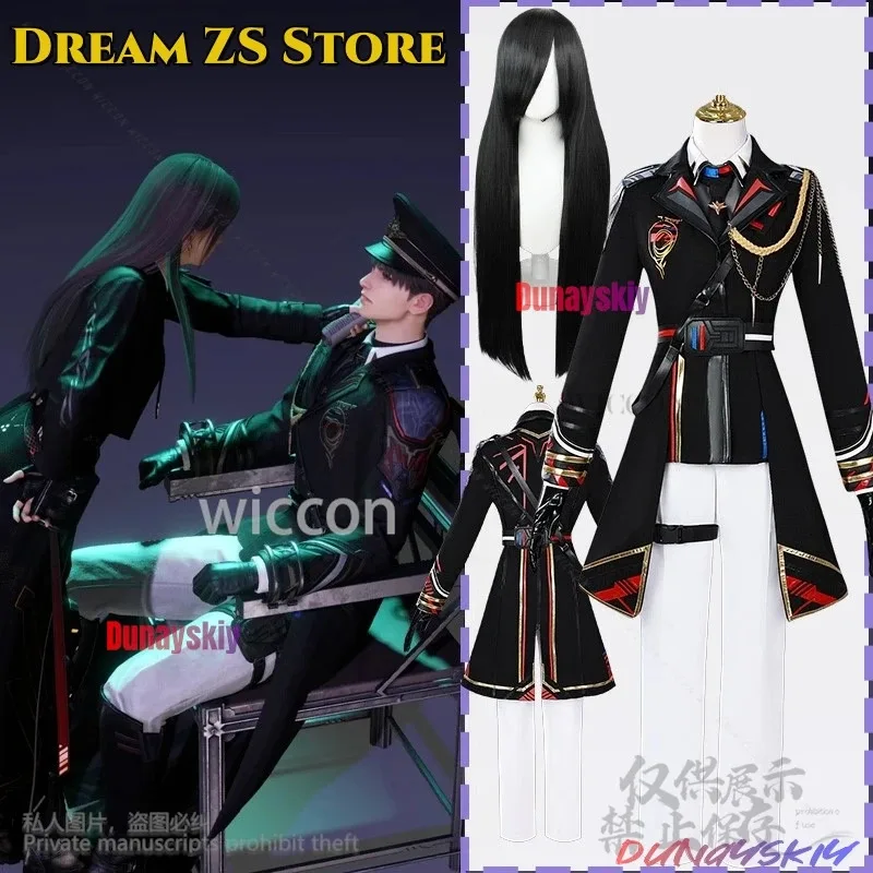 

XT8Anime Game Love And Deepspace Cosplay Heroine Caleb Xia Yizhou Costume Air Captain Punk Uniform Long Wigs Girls Woman CustoXT