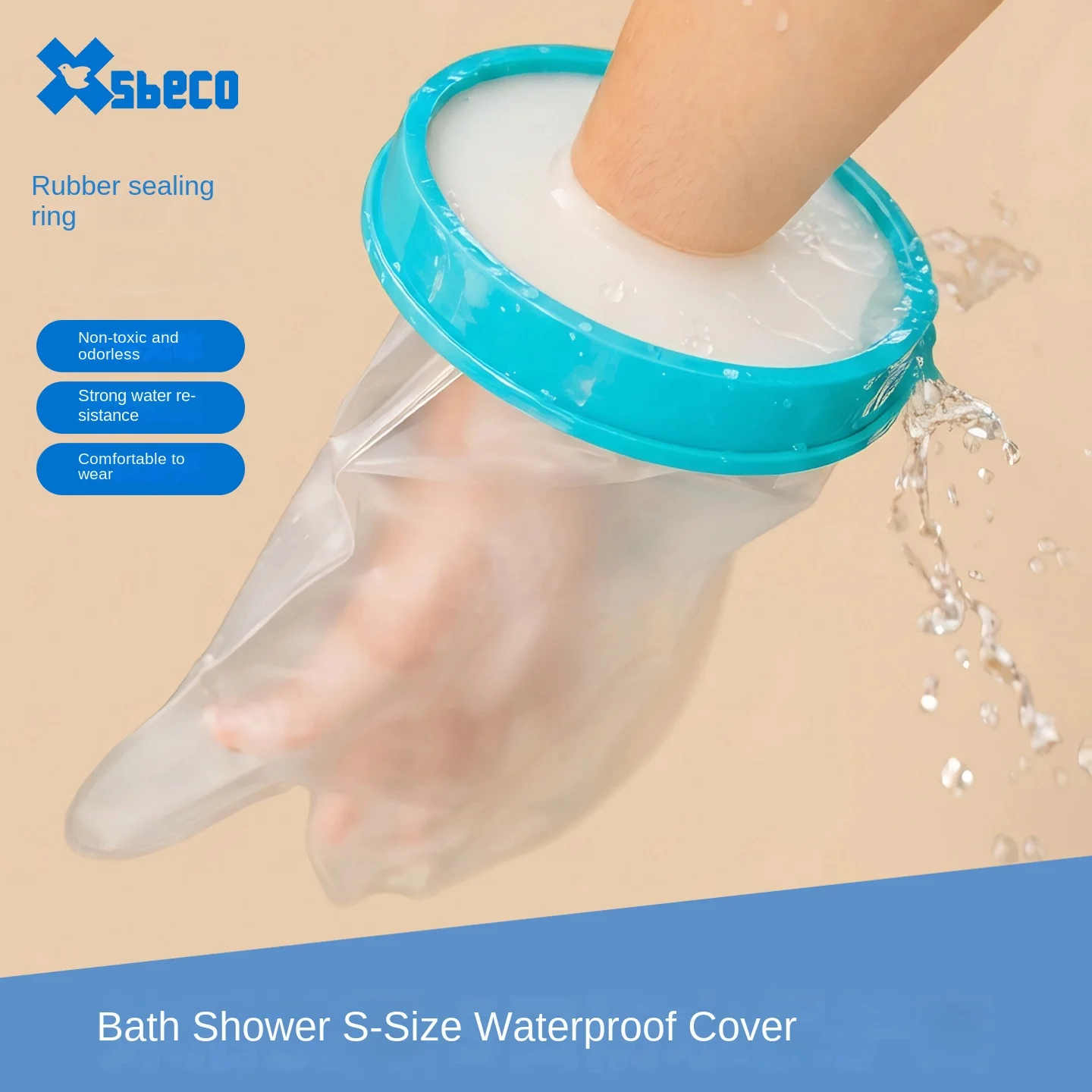 Waterproof Hand Foot Leg Ankle Cover for Shower, Reusable Protective Sleeve to Keep Body Wraps Dry During Daily Bath Use