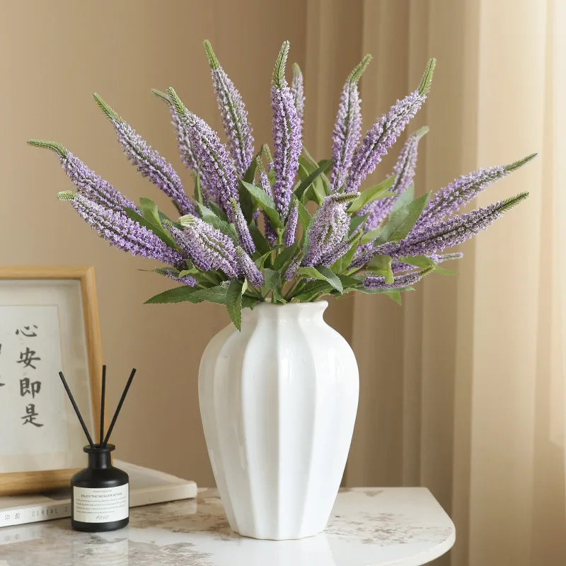 Lavender Simulated Flower Bouquet Purple Pink White Fake Flower Wedding Decoration Home Setting Floral Arrangement Table Decor