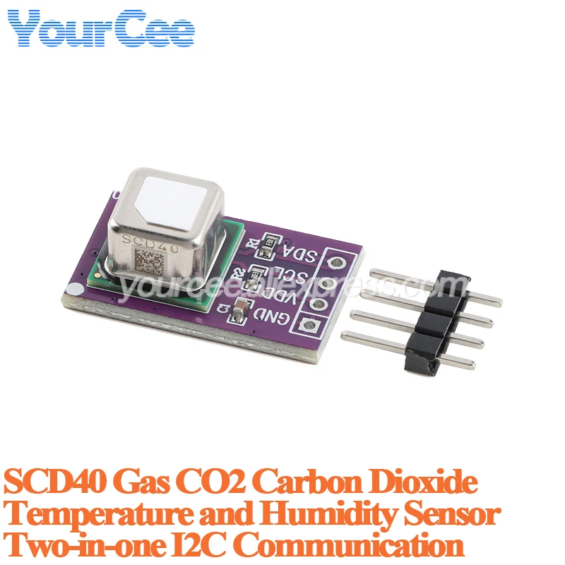 10 قطعة/1 قطعة SCD40 SCD41 مستشعر هواء الغاز كشف ثاني أكسيد الكربون ثاني أكسيد الكربون درجة الحرارة والرطوبة وحدة اثنين في واحد I2C II2 الاتصالات