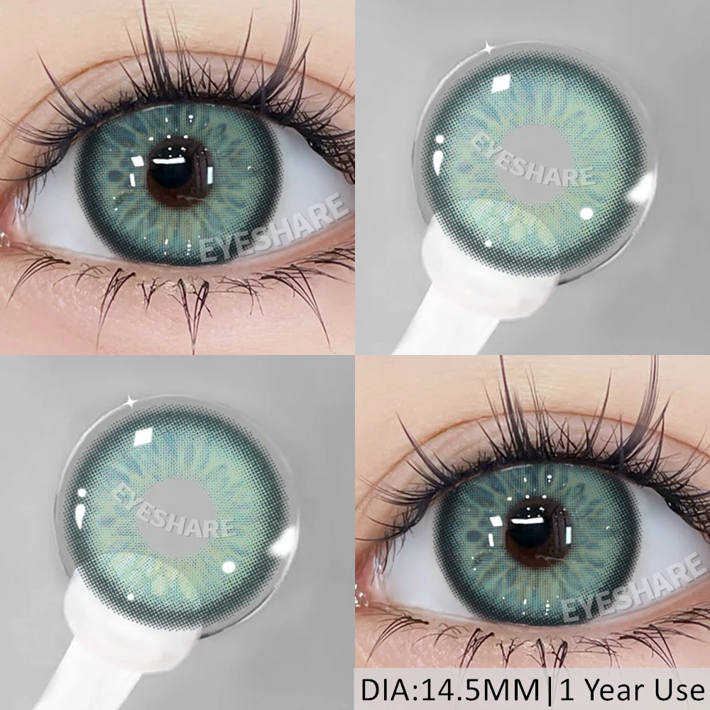 EYESHARE 1 Paar farbige Kontaktlinsen der grünen Serie für Augen, farbige Linsen, grüne Linsen, natürliche bunte Kontaktlinsen, jährliche Verwendung