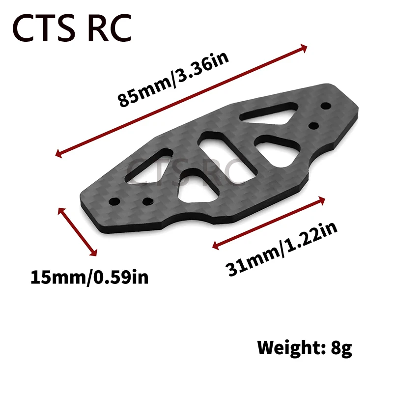 RC 5pcs Carbon Fiber Shock Tower Battery Plate Second Floor Board Bumper Plate for Tamiya TT02 TT-02 1/10 RC Car Upgrade Parts