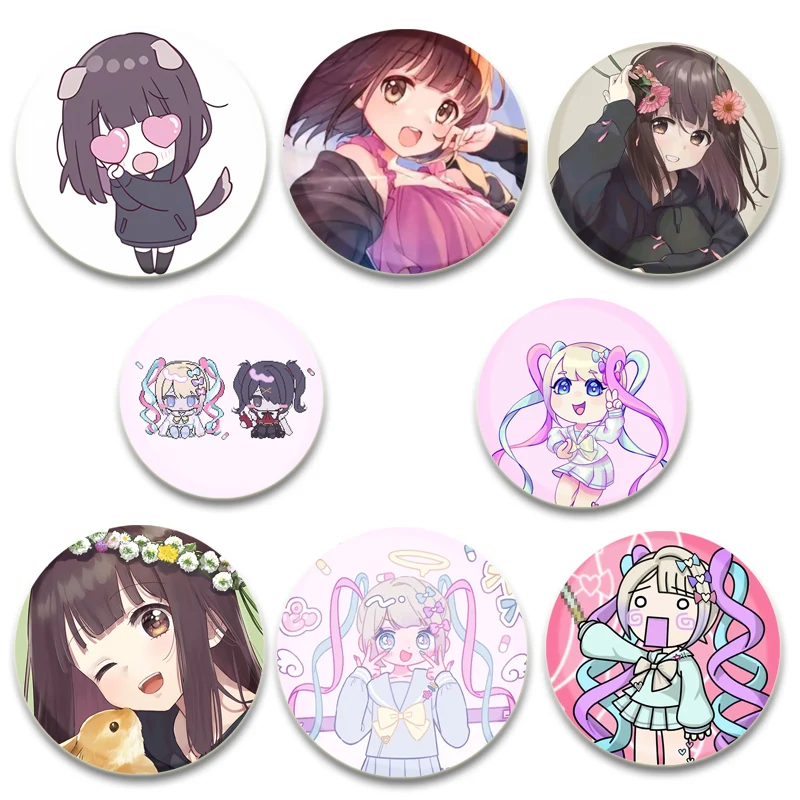 Menhera Chan Cute Cartoon Brooches HD Print Round Pin for Backpack Cothes Accessories Nanase Kurumi  Anime Badge Decoration Gift