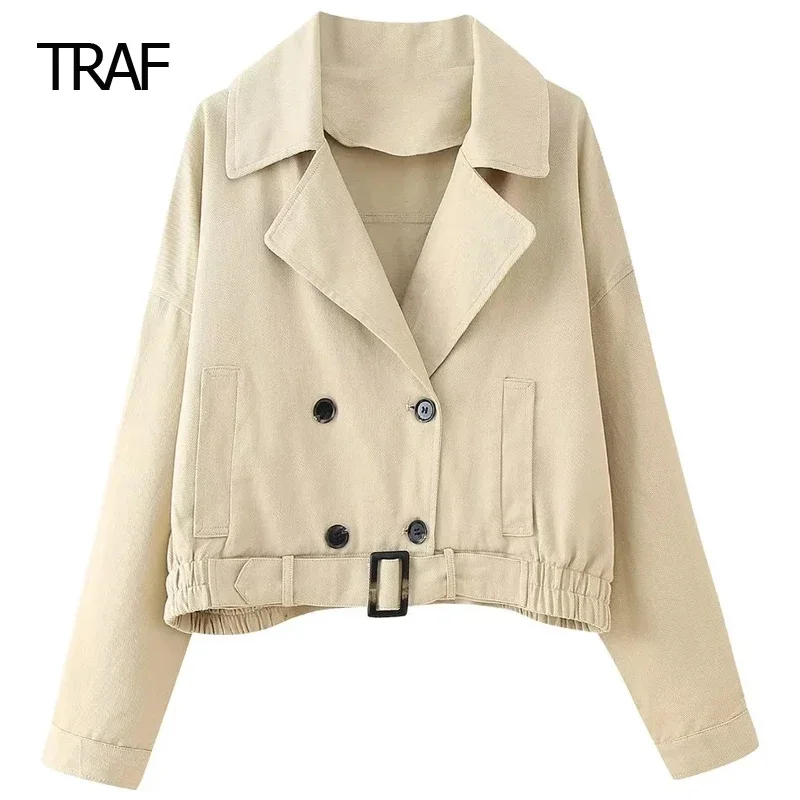 

TRAF Women's Demi-Season Jacket Women's Jackets Spring 2024 Crop Jackets New In Outerwears Korean Reviews Many Clothes Outer