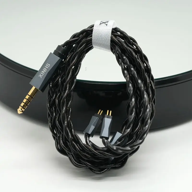 XINHS S50 FENIX HITAM |   Kabel headphone andalan dengan lapisan emas perak paladium dan inti graphene