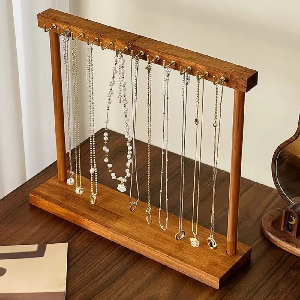 

Wooden Jewelry Organizer Storage Rack Necklace Holder Jewelry Display Stand Exquisite Design Support Stand Necklace Hanging Rack
