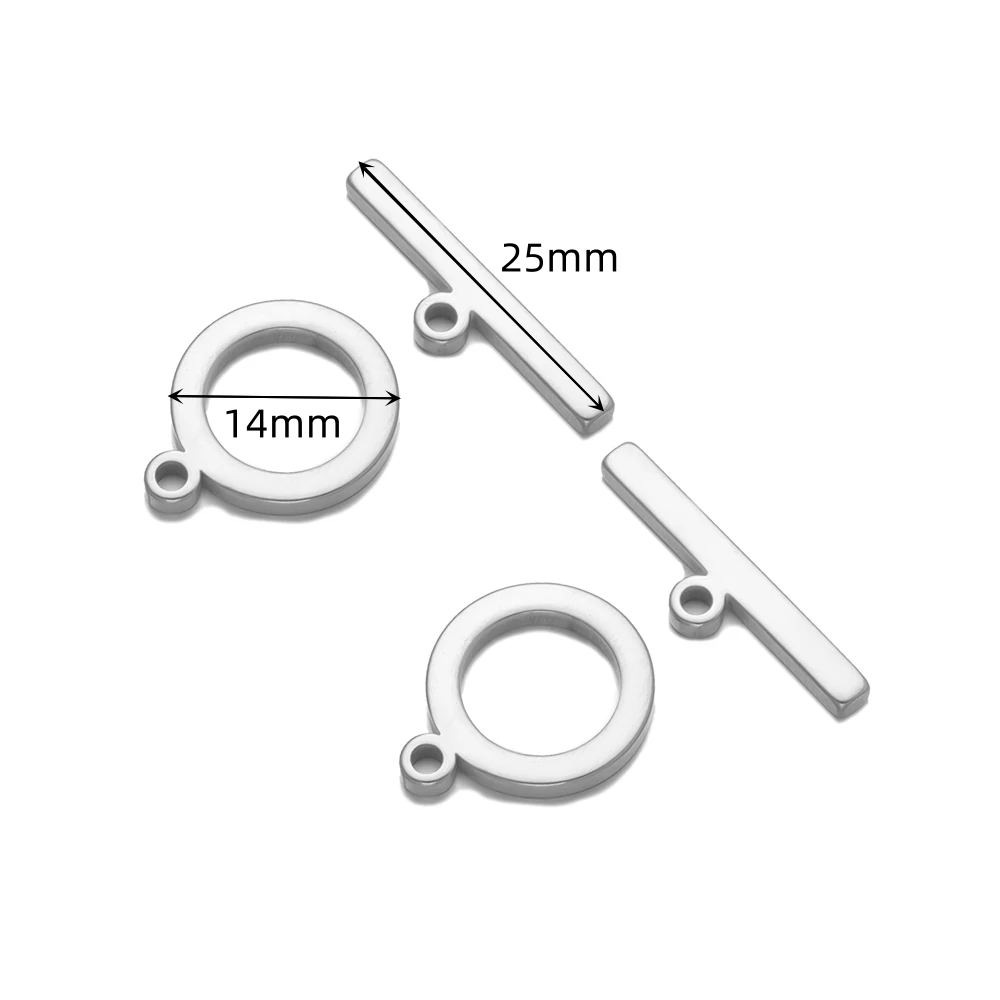 5sets Stainless Steel Gold OT Clasps Bracelets Toggle Hook Connectors for Jewelry Making DIY Necklace Bracelet Supplies No Fade