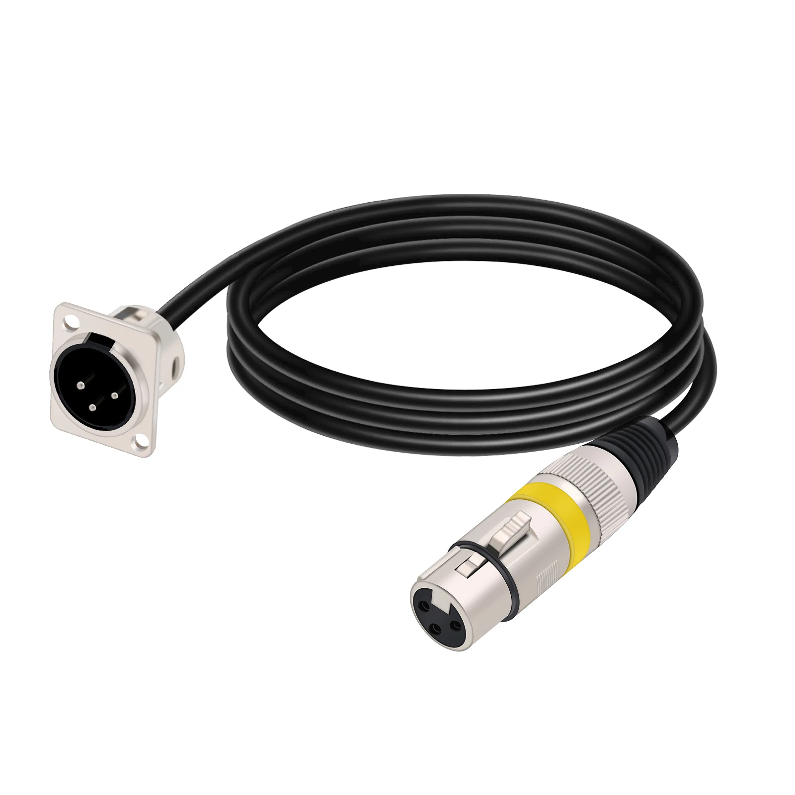 0.3M-15M 3 Pins XLR Cable D-Type XLR Male Panel to XLR Female Connector Pass Through OFC Copper Shielded Cable for Microphone