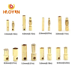2mm 3mm 3.5mm 4mm 5mm 5.5mm 6mm 8mm RC Battery Gold-plated Bullet Banana Plug High Quality Male Female Bullet Banana Connector