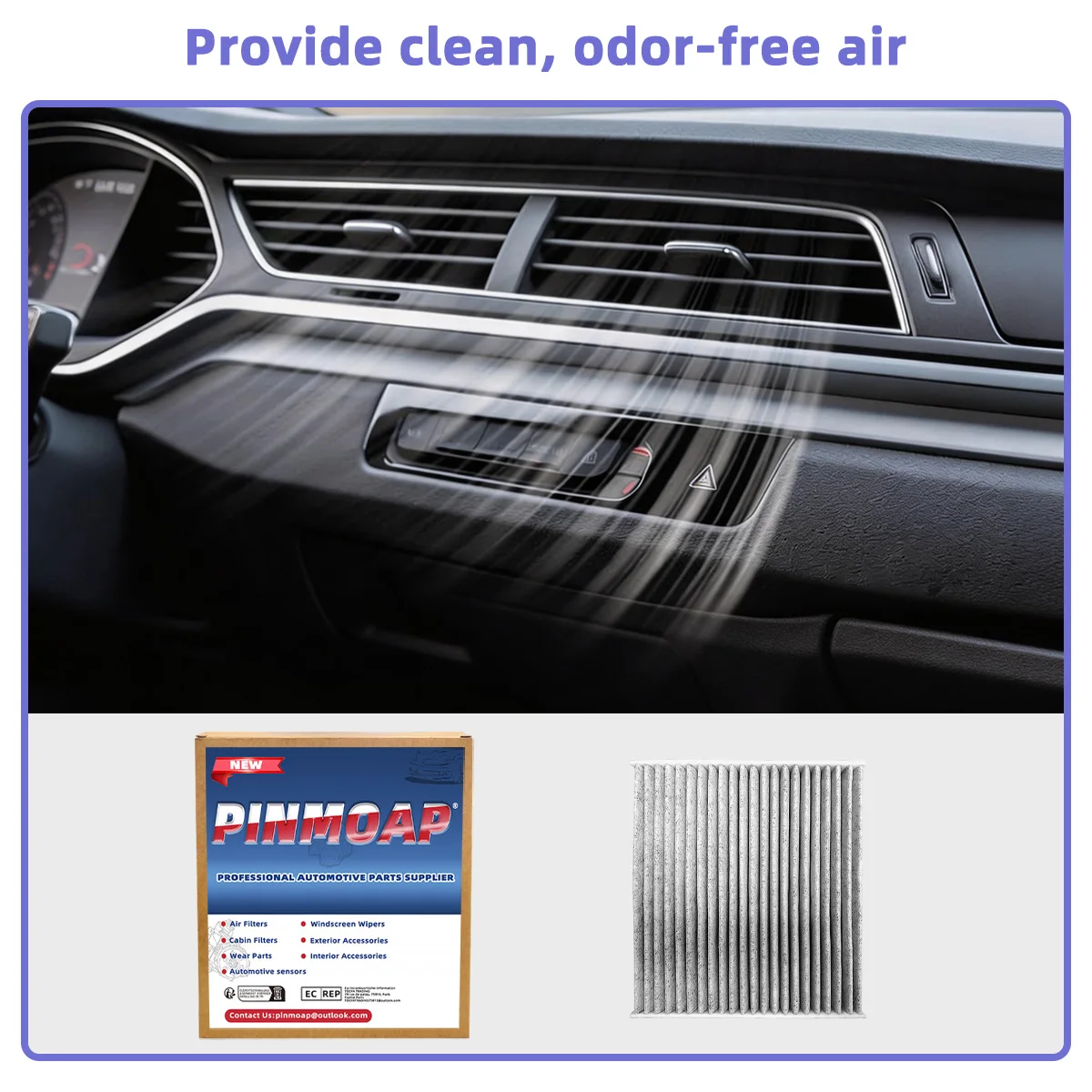 1/2/5PCS Air Filter Car Cabin Activated Carbon Air Filter CF10134 Suitable For Honda 80219-SHJ-A01 80292-SDA-407 80292-SDA-A01