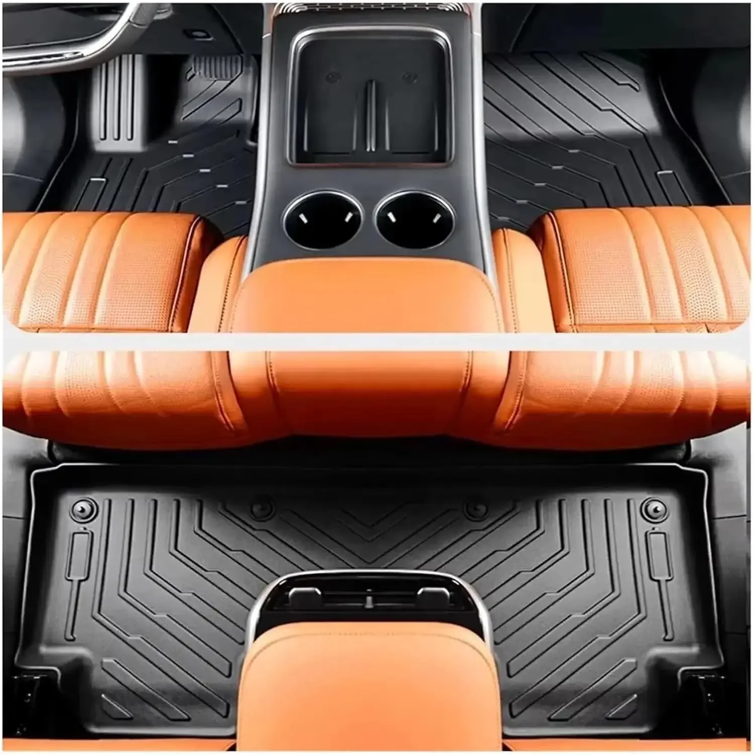 For Leapmotor C10 2024 2025 2026 TPE Floor Mats All Weather Front Rear Cargo Liner Mat, Anti-Slip MatsAvailable black 2